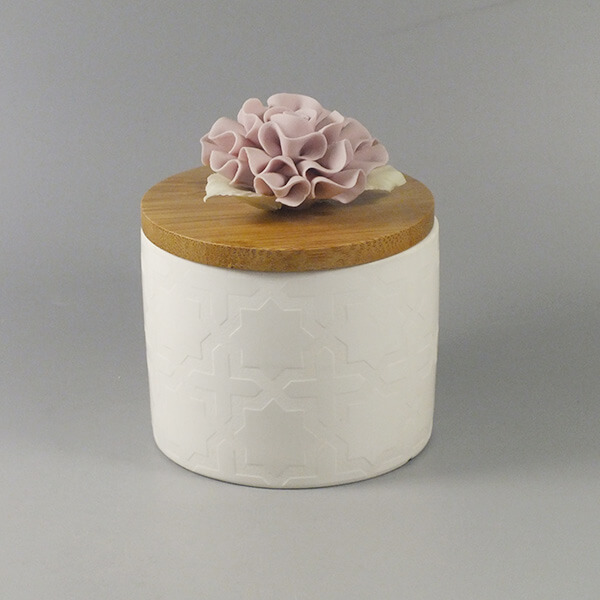 Taza para velas con tapa